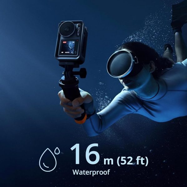 DJI Osmo Action 3 Outdoor Combo, Action Camera 4K with Chest & Backpack Strap Mount for Travel, Sports, Stabilization, Cold Resistant, Waterproof Action Camera with 2 Batteries up to 320 Mins - Image 4